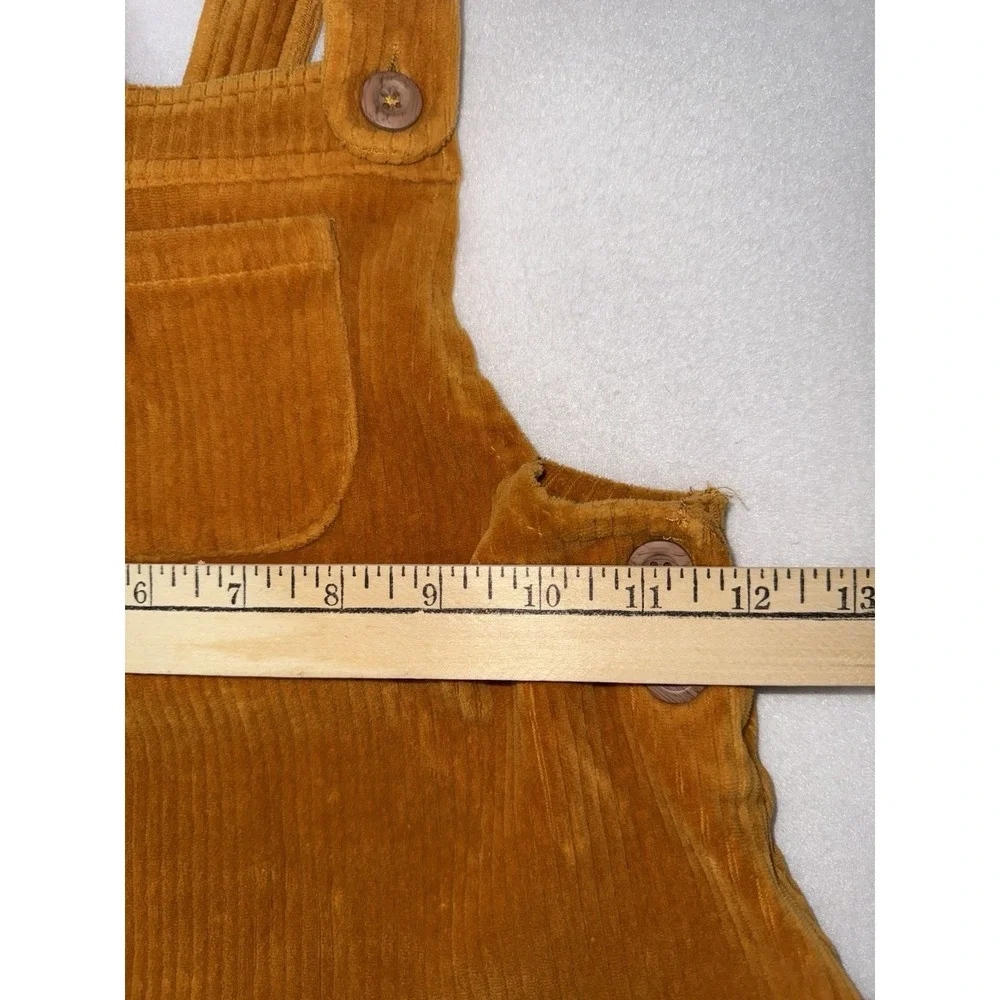 Tahari Toddler Yellow Corduroy Overall Jumper Dress 3T